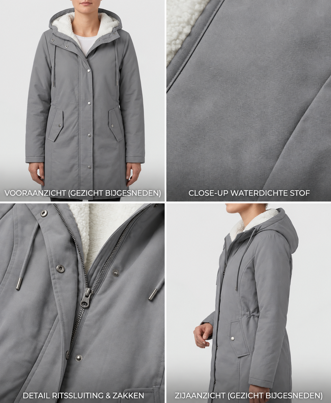 Clarice - Μακρύ αδιάβροχο μπουφάν με κουκούλα