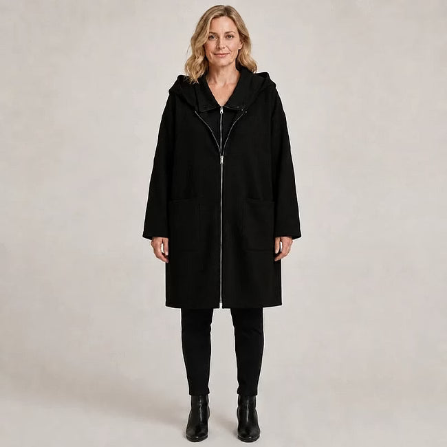 Sigrid - Locker geschnittene Kapuzenjacke mit Reißverschluss