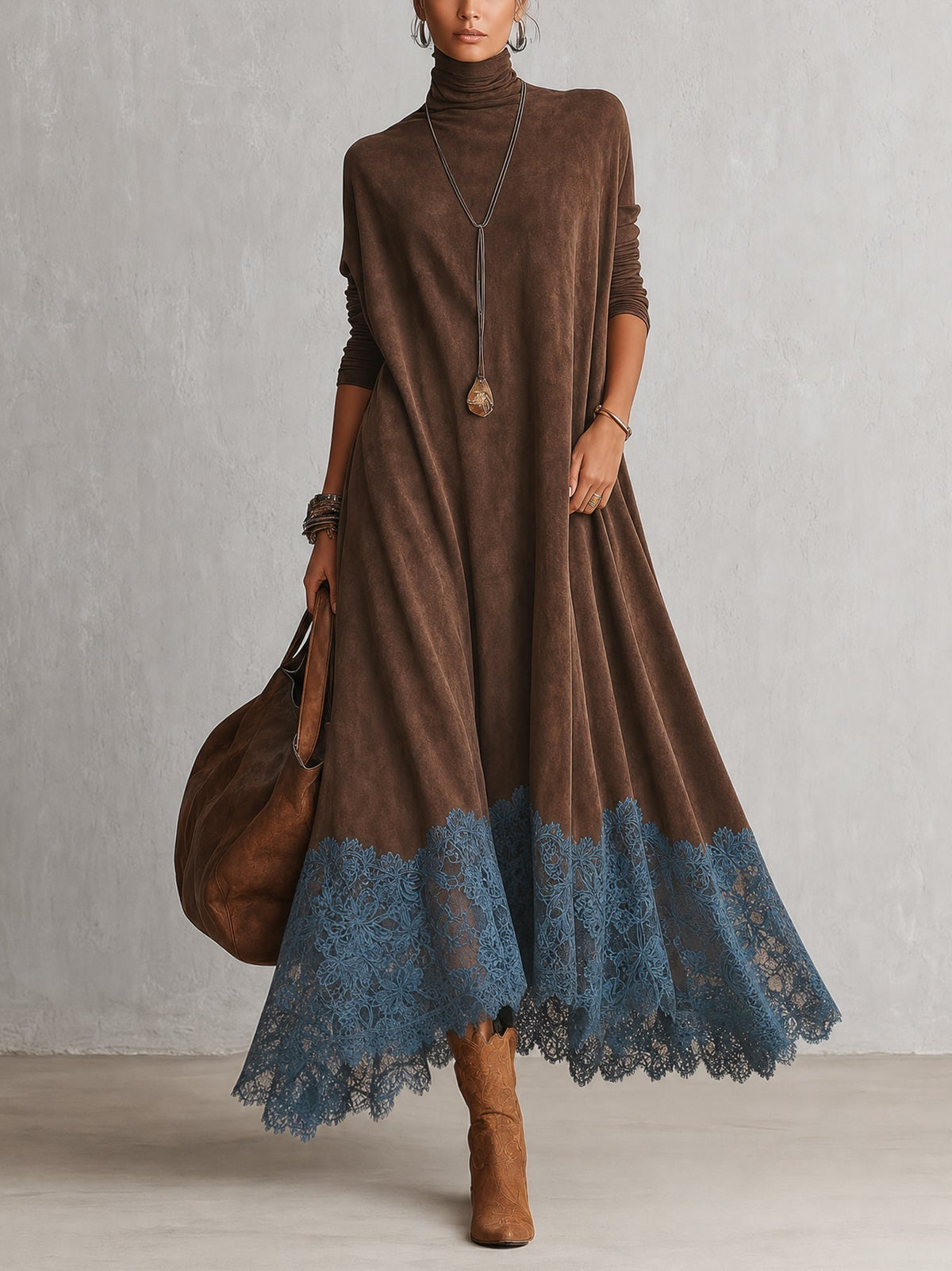 Gretta - Maxikleid mit Spitzendetails