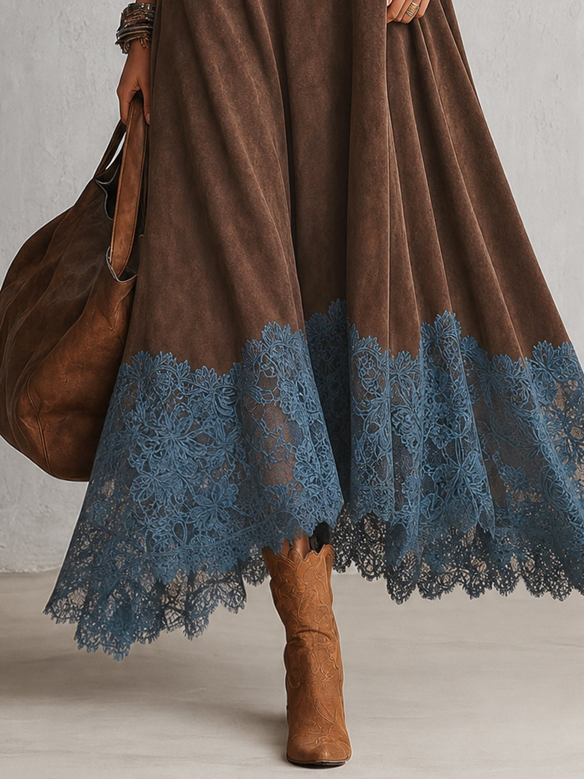 Maelis - Maxikleid mit Samtspitze