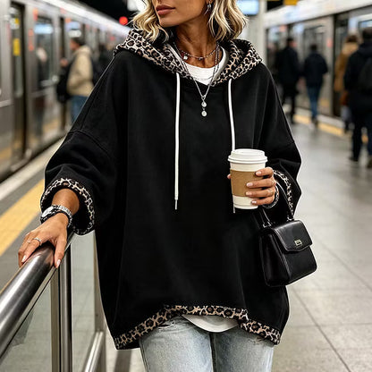 Aliz - Hoodie mit Leoparden-Detail