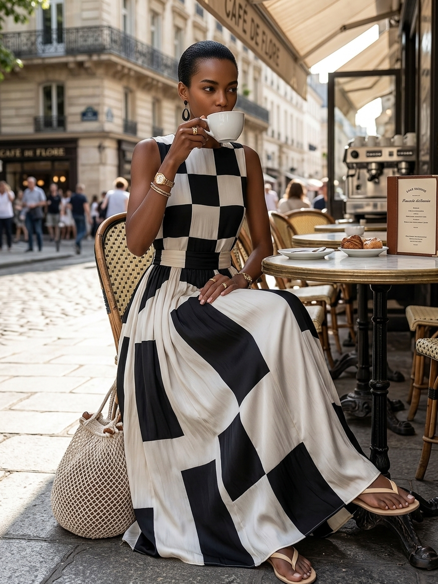 Solenna - Αέρινο μακρύ λινό φόρεμα