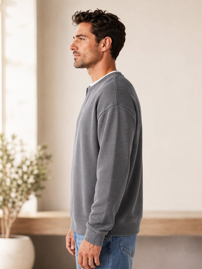 Oswald - Langarm-T-Shirt mit Waffelstruktur
