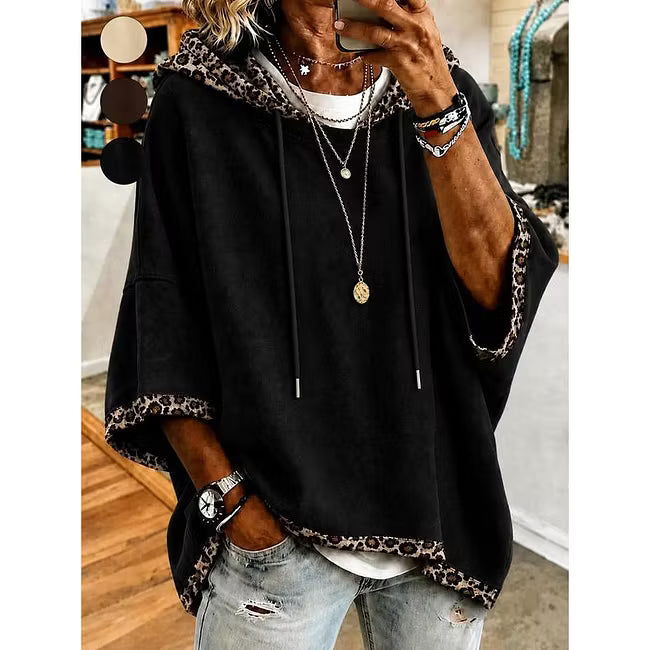 Aliz - Hoodie mit Leoparden-Detail
