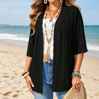 Delienne - Soft-Touch Pointelle Knit Cardigan