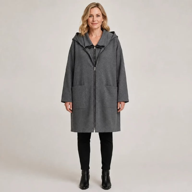 Sigrid - Locker geschnittene Kapuzenjacke mit Reißverschluss