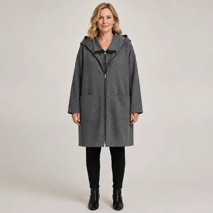 Sigrid - Locker geschnittene Kapuzenjacke mit Reißverschluss