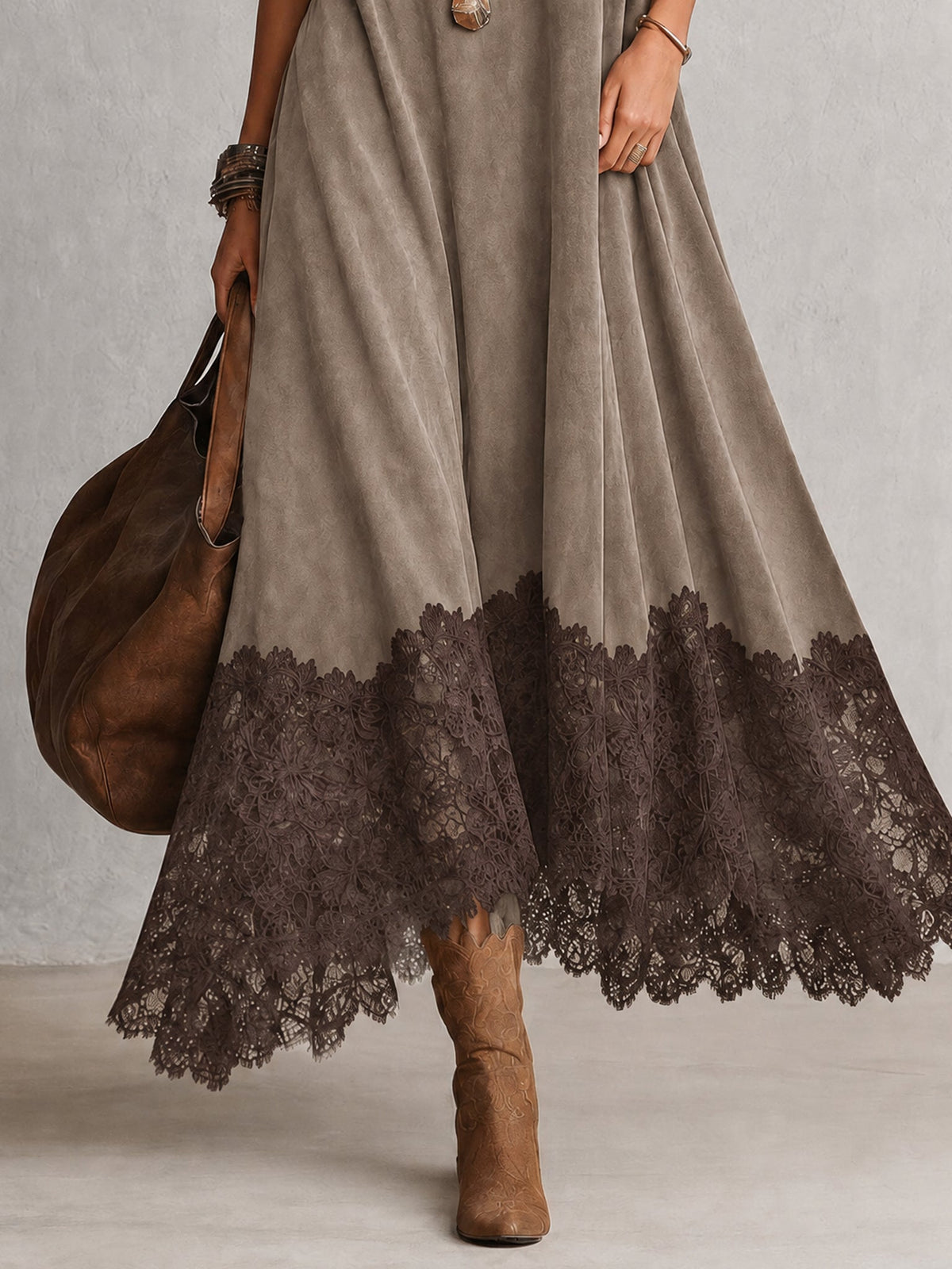 Maelis - Maxikleid mit Samtspitze