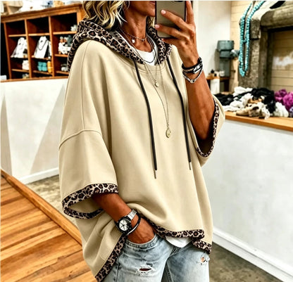 Aliz - Hoodie mit Leoparden-Detail