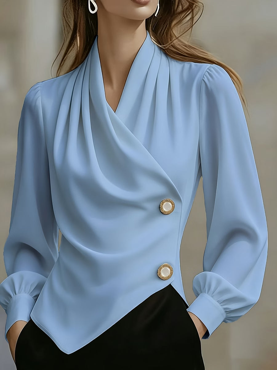 Χιμένα - Elegante Satinbluse mit Drapierung