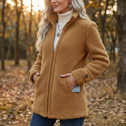 Lana - Strukturierte Jacke mit Reißverschluss in Taillenlänge
