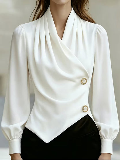 Χιμένα - Elegante Satinbluse mit Drapierung