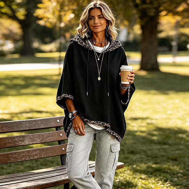 Aliz - Hoodie mit Leoparden-Detail
