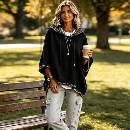 Aliz - Hoodie mit Leoparden-Detail
