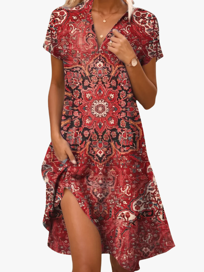 Leorine - Soft-Touch Floral Midi Dress