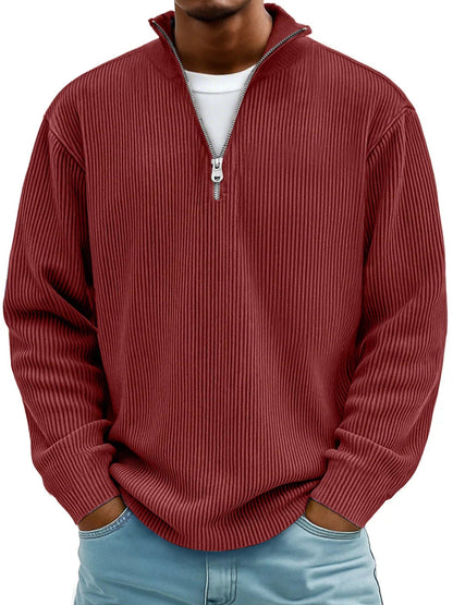 Blackden - Πλεκτό με μισό φερμουάρ και ριπ πλέξη