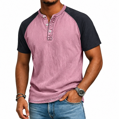 Edgehill - μπλουζάκι Henley με πλύση vintage