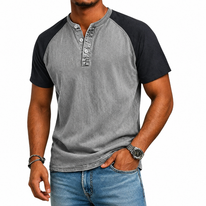 Edgehill - μπλουζάκι Henley με πλύση vintage