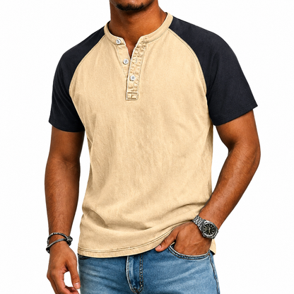Edgehill - μπλουζάκι Henley με πλύση vintage