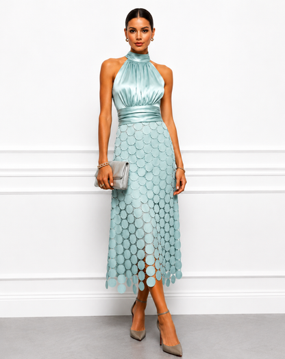 Kateline - Luxe Halter Midi Dress
