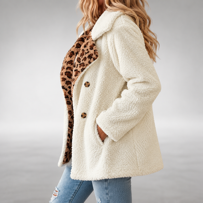 Aerona - Teddyjacke mit Leopardenmuster