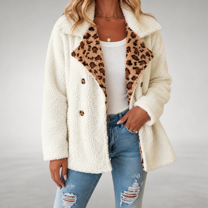 Aerona - Teddyjacke mit Leopardenmuster