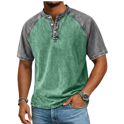 Edgehill - μπλουζάκι Henley με πλύση vintage