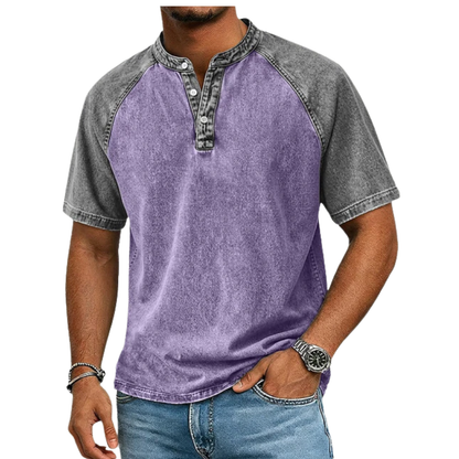 Edgehill - μπλουζάκι Henley με πλύση vintage
