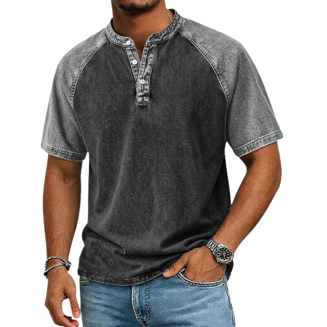 Edgehill - μπλουζάκι Henley με πλύση vintage