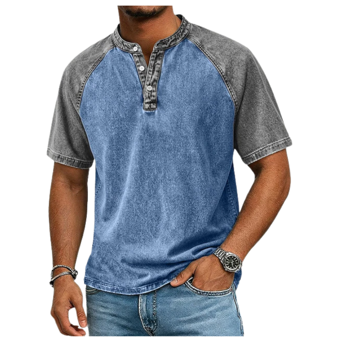Edgehill - μπλουζάκι Henley με πλύση vintage