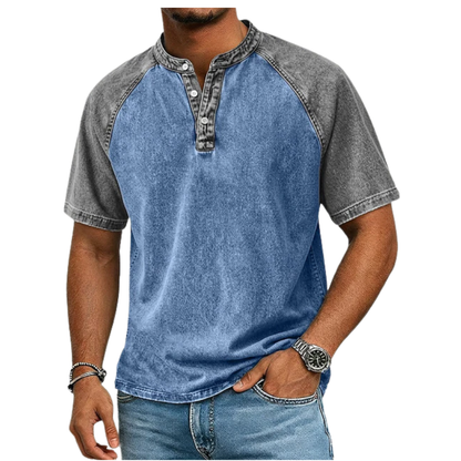 Edgehill - μπλουζάκι Henley με πλύση vintage