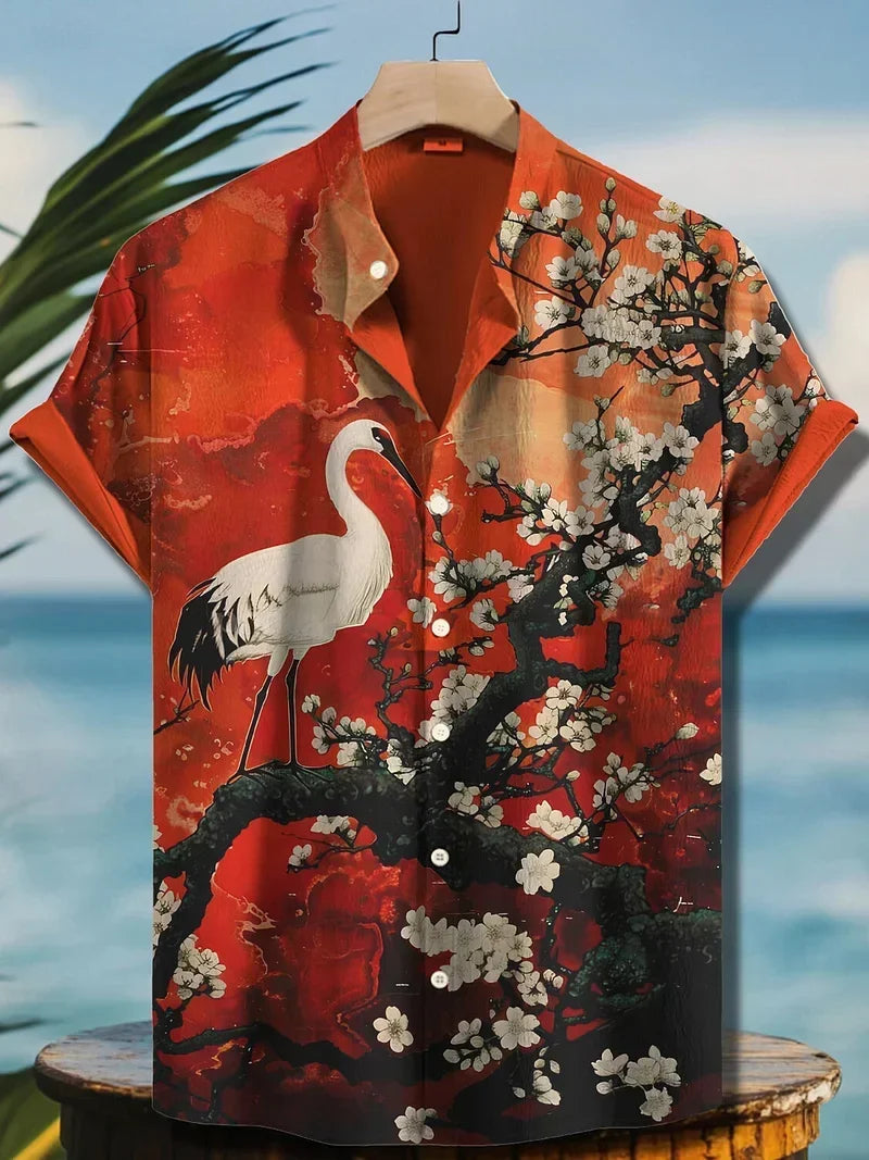 Ulric - Κοντομάνικο πουκάμισο με παραθαλάσσια τυπώματα