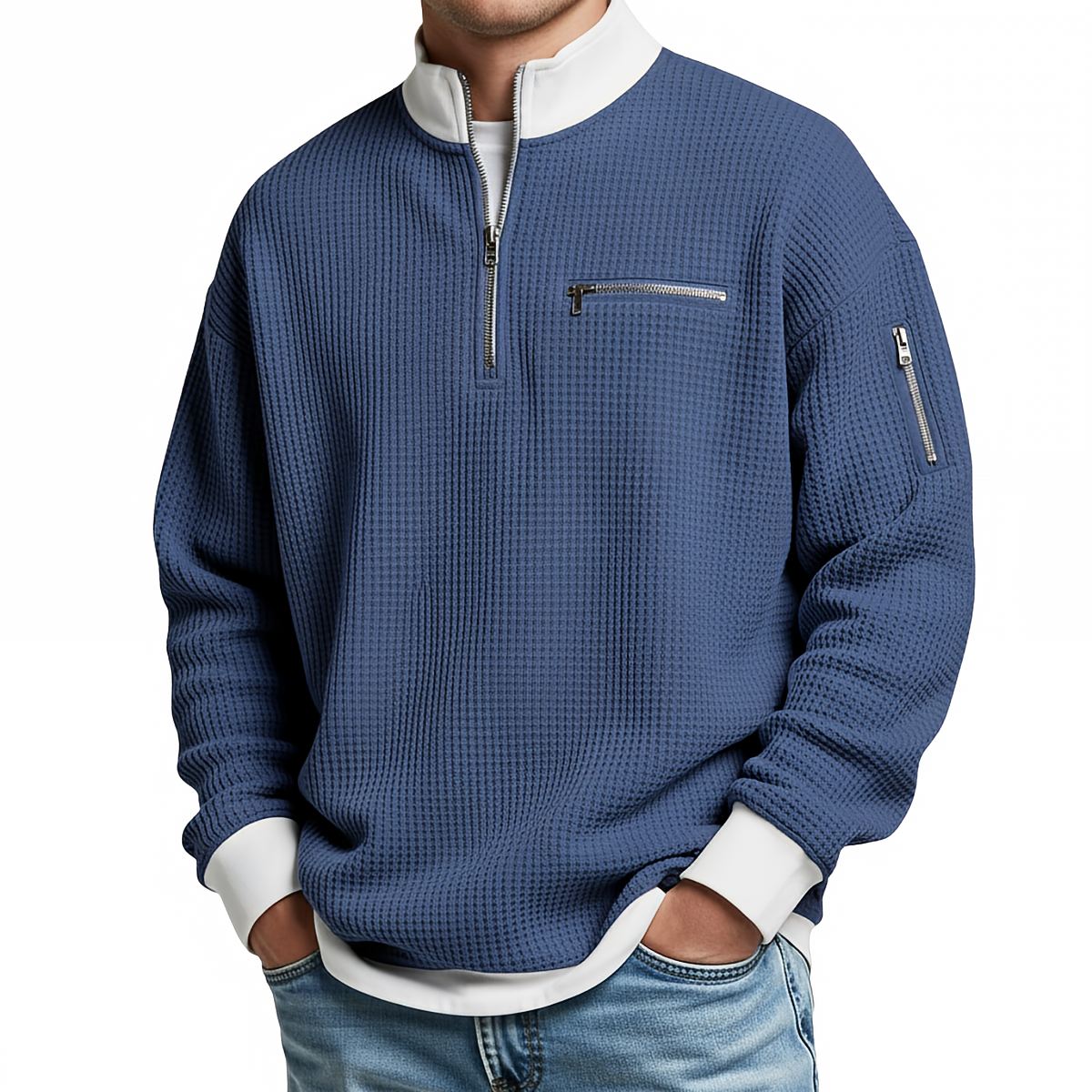Peldon - Waffelstrick-Quarter-Zip-Pullover