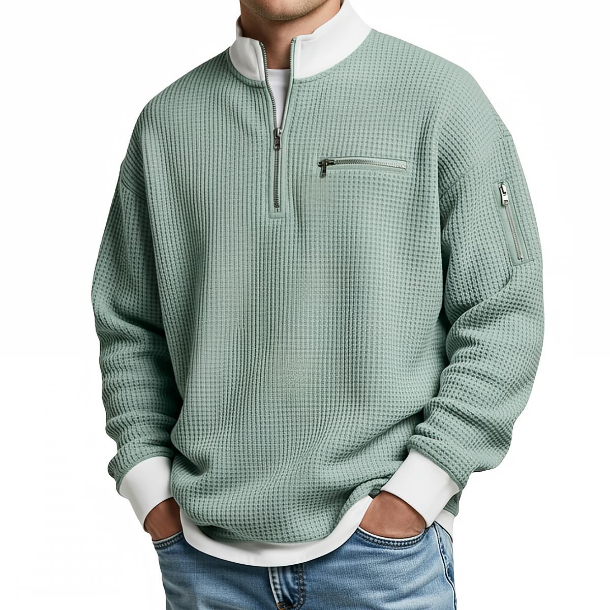 Peldon - Waffelstrick-Quarter-Zip-Pullover