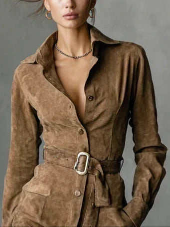 Teleri - Premium Cardigan-Kleid mit Gürtel