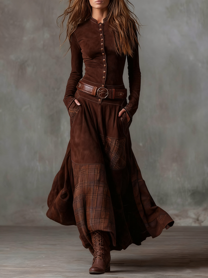 Γατίσιο - Patchwork-Kleid mit weichem Griff