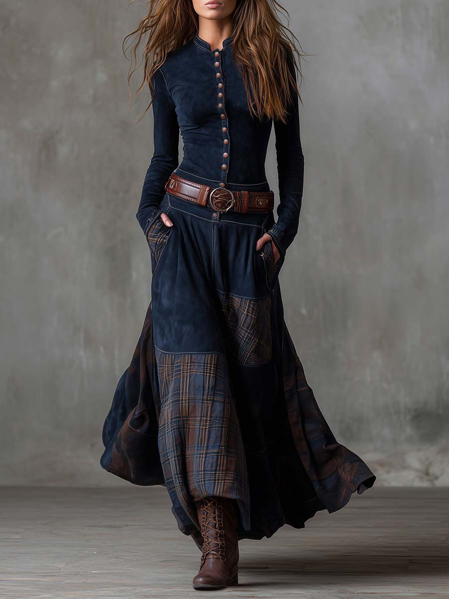 Γατίσιο - Patchwork-Kleid mit weichem Griff