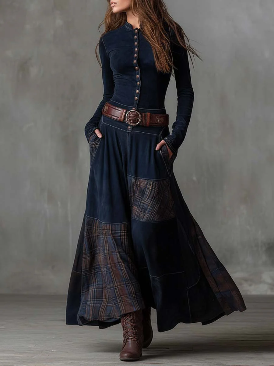 Γατίσιο - Patchwork-Kleid mit weichem Griff