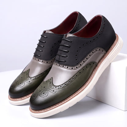 Adwin - Glänzende zweifarbige Oxford-Schuhe