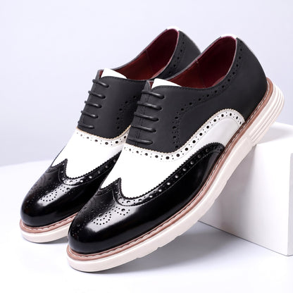 Adwin - Glänzende zweifarbige Oxford-Schuhe