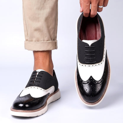 Adwin - Glänzende zweifarbige Oxford-Schuhe