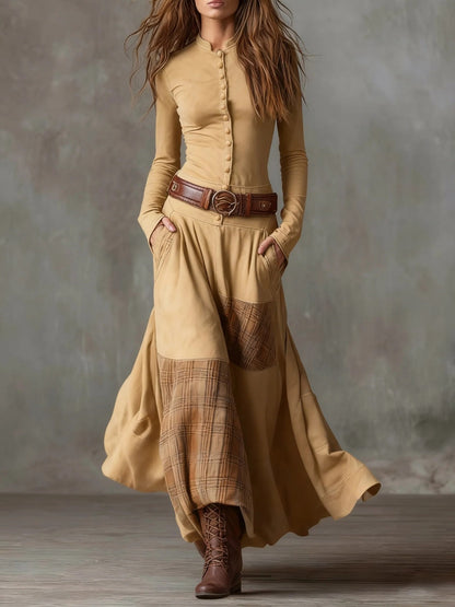 Γατίσιο - Patchwork-Kleid mit weichem Griff