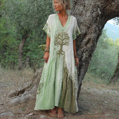 Carivienne - Ρετρό μάξι φόρεμα με μοτίβο δέντρου