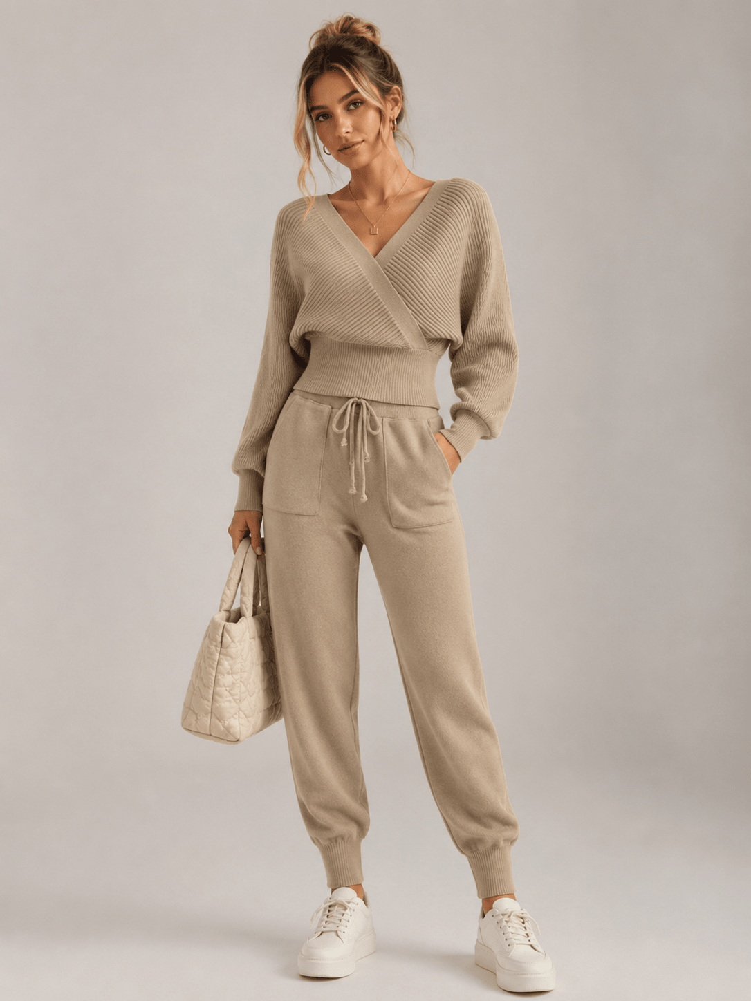 Adelyra - Ριχτό σετ loungewear δύο τεμαχίων
