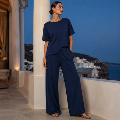 Annavie - Αναπνεύσιμο λινό σετ δύο τεμαχίων