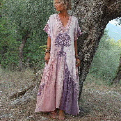 Carivienne - Ρετρό μάξι φόρεμα με μοτίβο δέντρου