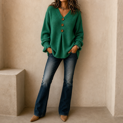 Αννέλι - Strickpullover mit V-Ausschnitt und weicher Haptik