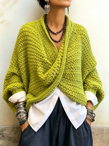 Orelle - Strickpullover mit V-förmiger Struktur