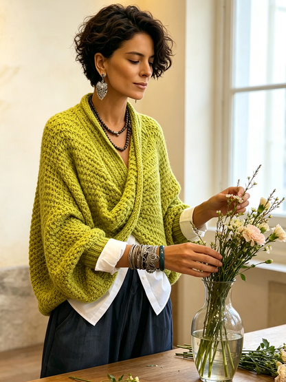 Orelle - Strickpullover mit V-förmiger Struktur