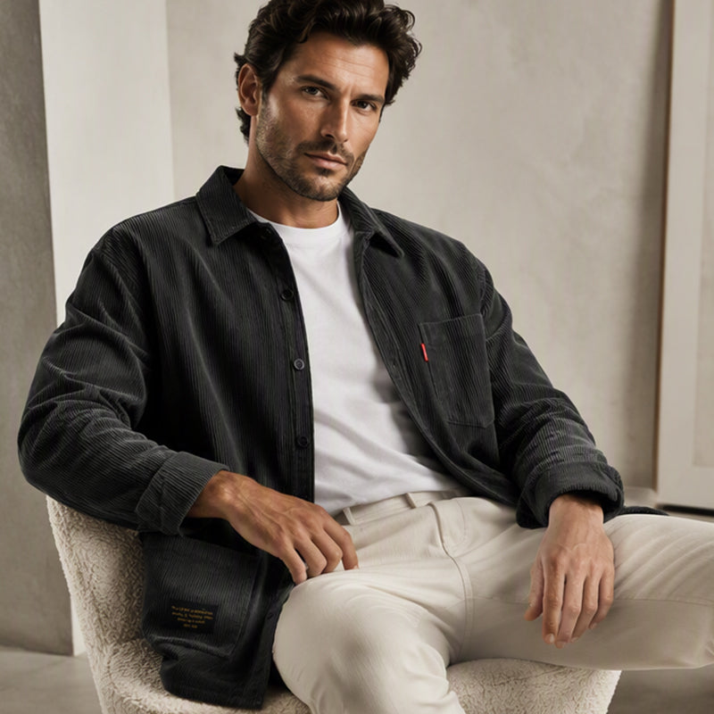 Jasten - Βιντάζ κόκκινο πουκάμισο με τσέπες